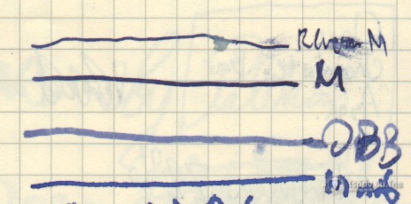 เส้นบนเป็นการขีดแบบ Reverse ของ Montblanc LeGrand 146 หัวขนาด M